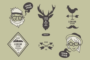 Hipster Doodle Badges