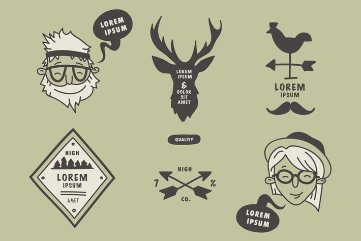 Hipster Doodle Badges