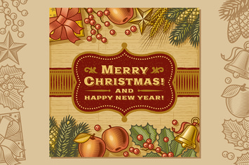 Vintage Merry Christmas Card