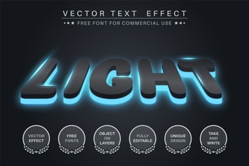 Dark glow - editable text effect,  font style