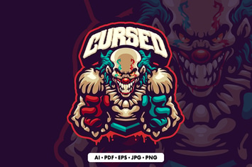 Cursed Clown Mascot logo