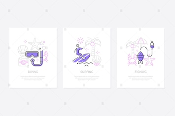 Leisure activities and sport - line banners