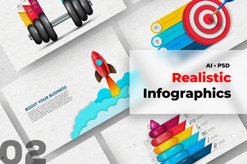 Realistic Infographic  Set 02