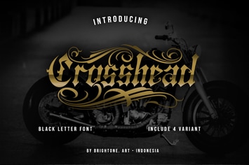 Crosshead - Blackletter type font
