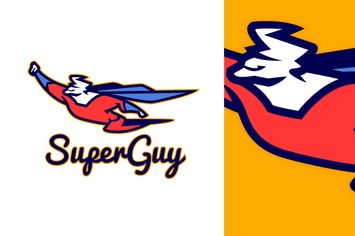 Flying Superhero Mascot Logo