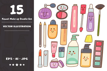 Kawaii Make Up Doodle Set