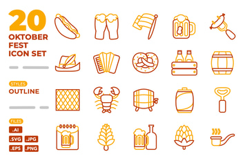 Oktoberfest Icon Set (Outline)