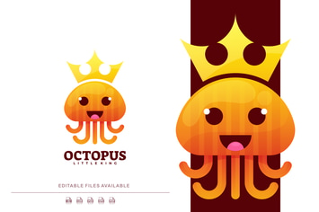Cute Octopus Gradient Logo