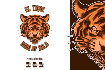 El Tigre King of Wild Vintage Badge Logo