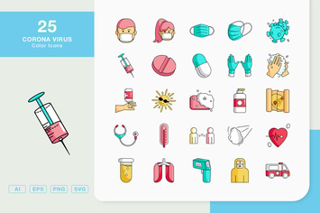 Corona Virus Color Icons