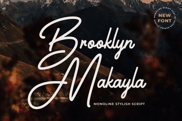 Brooklyn Makayla - Monoline Script Font