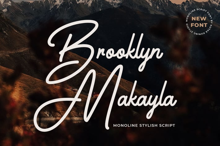 Brooklyn Makayla - Monoline Script Font
