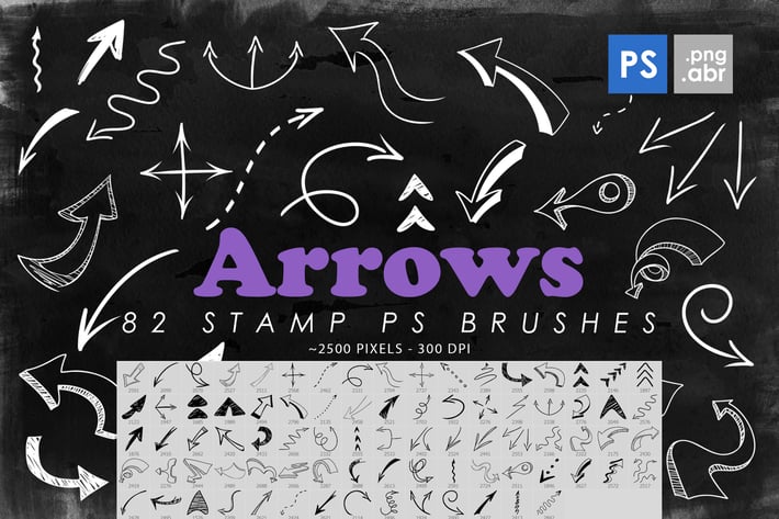 82 Arrows Photoshop Stamp Brushes