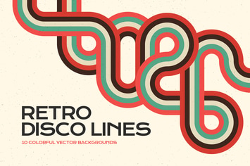 Retro Disco Lines Vector Backgrounds Pack