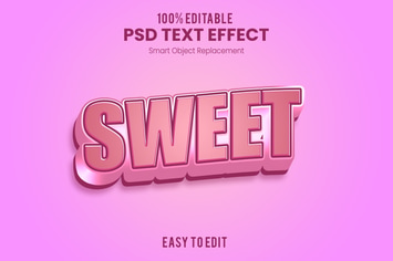 Sweet - 3D Text Effect PSD