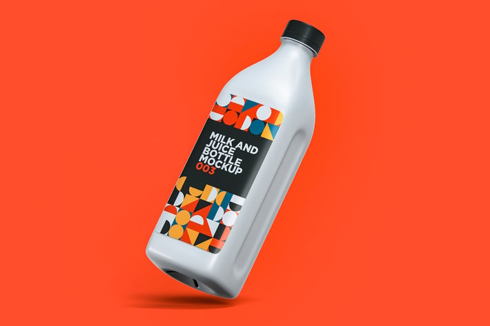 Milk And Juice Bottle Mockup 003