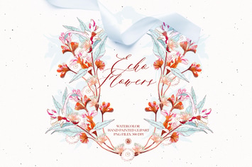 Echo Flowers - watercolor floral clipart set