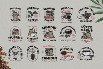 15 Coffee Vintage Badges