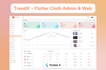 Flutter Cloth Admin & Client Web + UI Kit (TrendX)