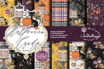 Halloween Candy digital paper pack
