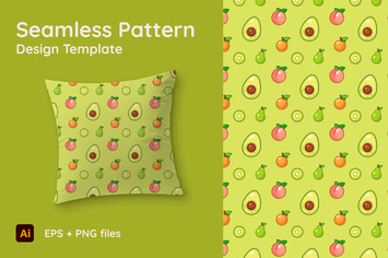 Theme starring Avocado - Seamless Pattern