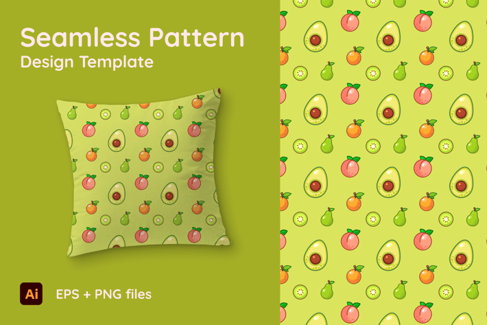 Theme starring Avocado - Seamless Pattern