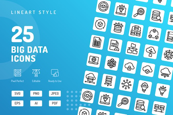 Big Data Line Icons