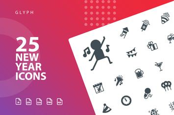 New Year Glyph  Icons
