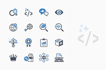 SEO & Internet Marketing Icons Set 4 - Blue Series