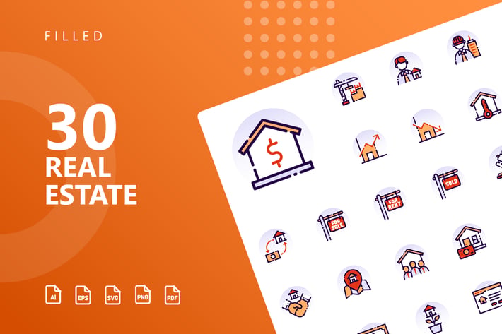 Real Estate Filled Icons