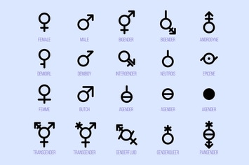 Gender Diversity Monochrome Icons Set
