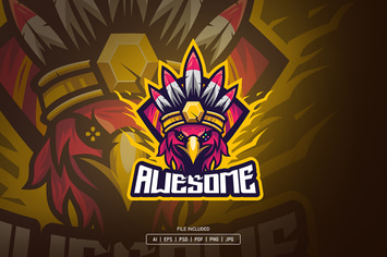 Bird indian tribe awesome esport logo