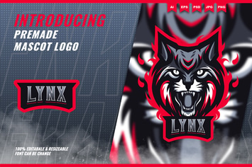 Wild Cat Lynx - Mascot Esport Logo Template