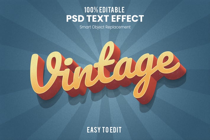 Vintage 3D Text Effect 