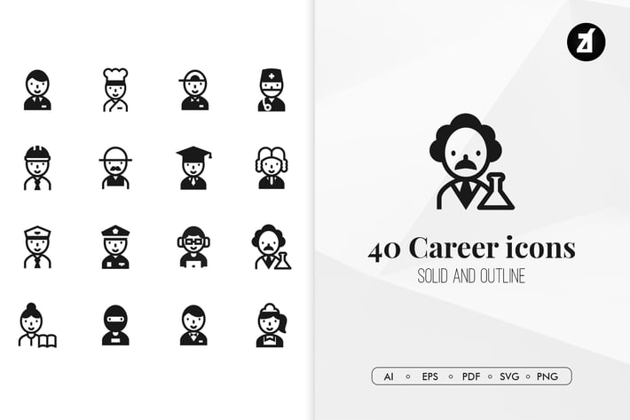 40 Career minimal icons