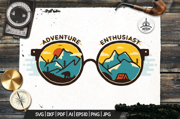 Vintage Adventure Logo, Travel Badge Camp Patch