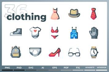 Clothes & Accessories Icons - Iconez