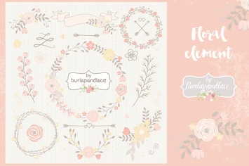 Peach Floral elements