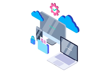Cloud Computing Isometric Illustration