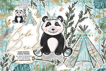 Boho Panda design