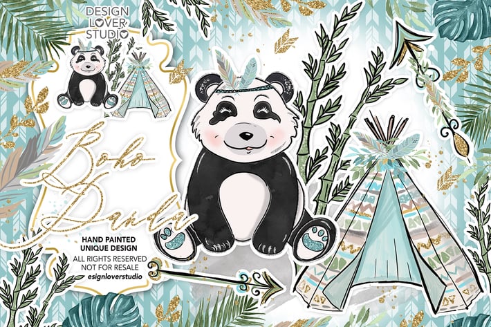 Boho Panda design