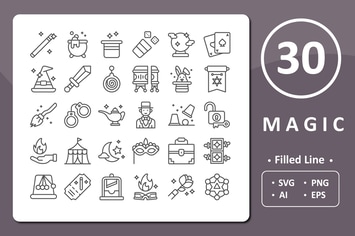 30 Magic Icons - Line