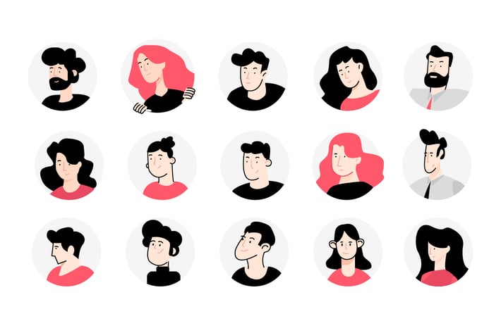 Set of Flat Design Avatar Icons