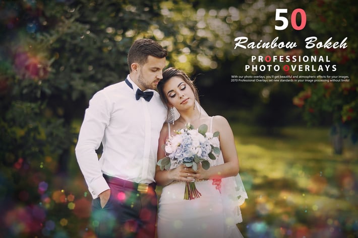 50 Rainbow Bokeh Photo Overlays