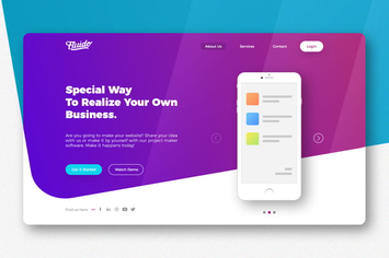 Modern website hero header template