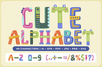 Cute Alphabet Vector Pack
