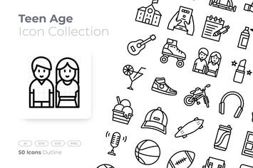 Teen Age Outline Icon