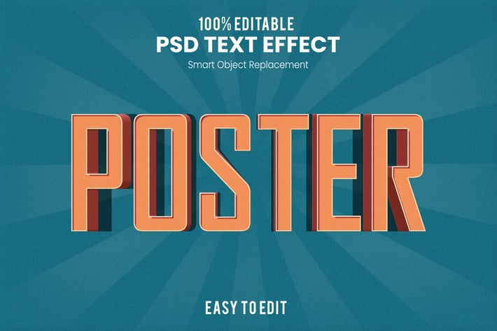 Retro 3D Text Effect Action PSD 