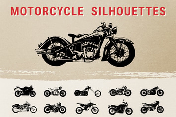 Vintage Motorcycle Silhouettes