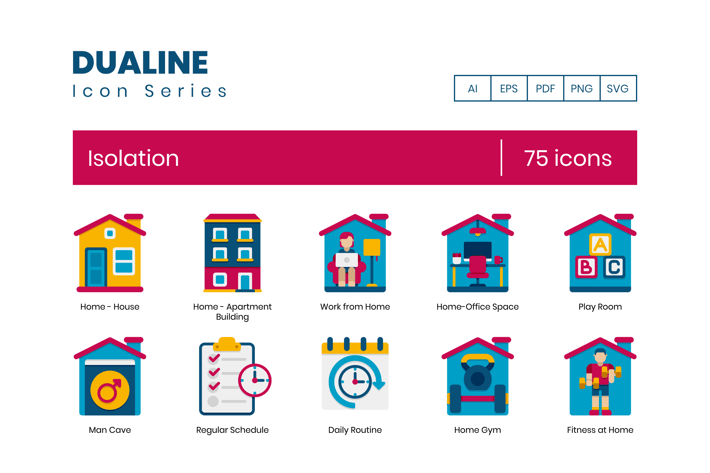 75 Isolation Flat Icons